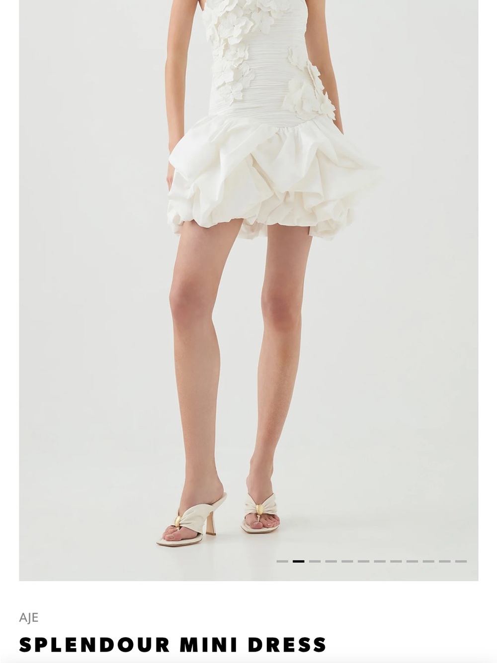 Aje White Ruffled Mini Skirt